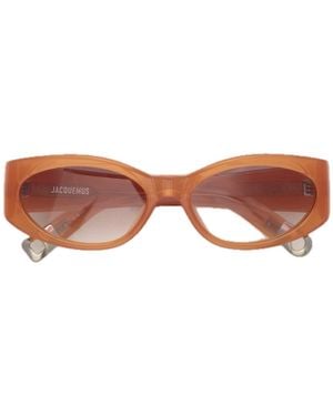 Jacquemus Les Lunettes Jac4 Ovalo Linea Sculptures Acetato Sunglasses - Brown