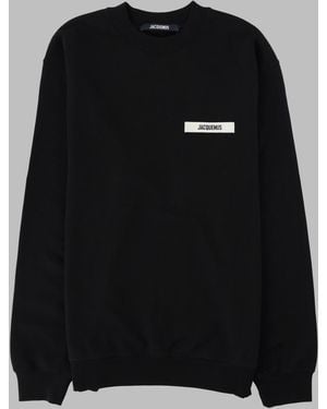 Jacquemus Sweatshirt With Grosgrain Logo Sweatshirts - Black
