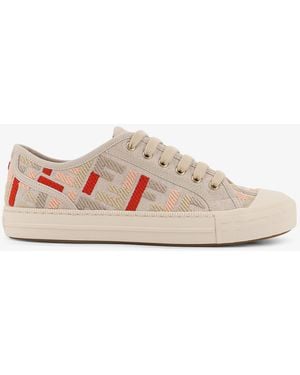 Fendi Domino Canvas Trainers - Pink