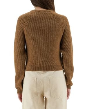 Moschino Cropped Shirt Acrylic Sweaters - Natural