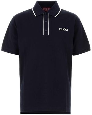 Gucci Midnight Stretch Piquet Polo Shirt - Blue