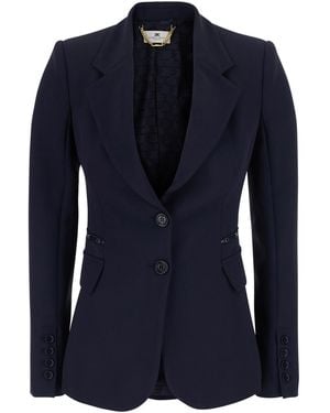 Elisabetta Franchi Blazer Crepe Blazers - Blue