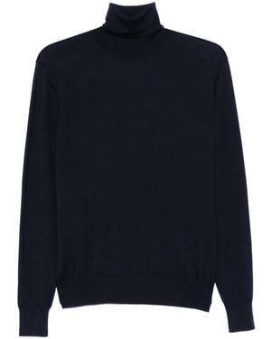 Saint Laurent Turtleneck Jumper - Blue