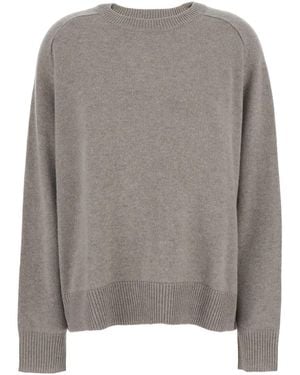 Goat Boyfriend Crewneck Jumper With Dropped Shoulders - Grey