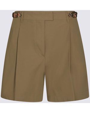 Burberry Sparrow Cotton Shorts - Green