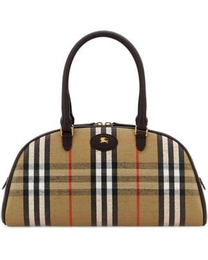 Burberry Printed Canvas Medium Highlands Handbag - Metallic