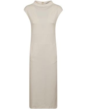 Max Mara Pure Abito Jersey Scuba Fatto Poliammide - White