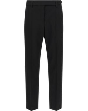 Brunello Cucinelli Virgin Wool Dress Trousers - Black