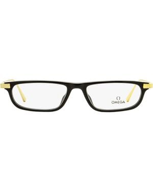 Omega Rectangular Eyeglasses Om5012 001- 52Mm 5012 Plastic (Acetate)/Metal - Black