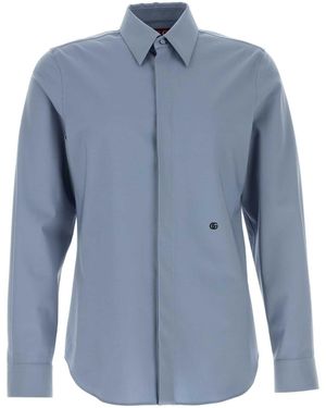 Gucci Powder Stretch Wool Shirt - Blue