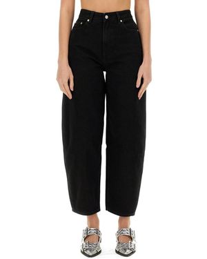 Ganni Jeans Wide Leg - Black