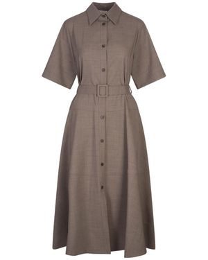 P.A.R.O.S.H. Lille Midi Shirt Dress - Brown