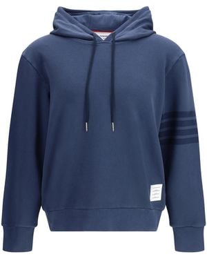 Thom Browne Cotton Hoodie Sweatshirts - Blue