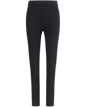 Gucci Elastic Gg Jacquard Leggings Viscose; Polyester - Blue