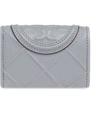 Tory Burch Fleming Soft Logo Wallet - Gray