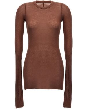Rick Owens Rib Ls T T-Shirt - Brown