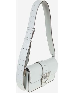 Pinko Mini Leather Bag Shoulder - Gray