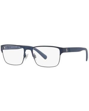 Polo Ralph Lauren Eyeglasses Rectangle Full Rim, Matte Frame And Clear Demo Lenses Lens Ph11759119 Sunglasses - Blue