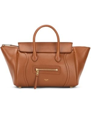 Celine Luggage Handbag Leather Lambskin Handbags - Brown