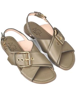 Agl Attilio Giusti Leombruni Flat Shoes Leather - Metallic