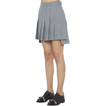 Thom Browne Wool Long Skirt - Gray