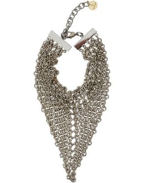 Silvia Gnecchi Bandite-Colored Necklace With Chain Design And Logo Pendant - Metallic