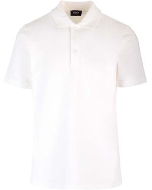 Fendi Pique Polo Shirt - White