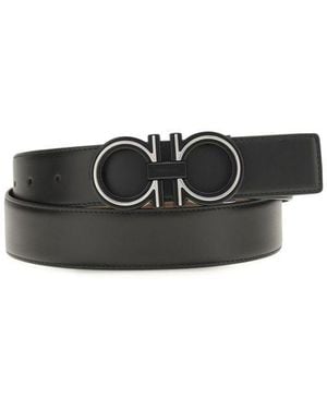 Ferragamo Calf Leather Bos Taurus Regular Belt - Black
