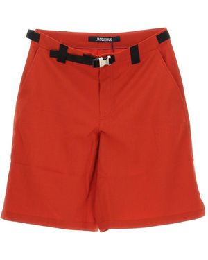 Jacquemus Buckled Shorts - Red