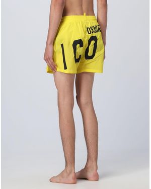 DSquared² Icon Logo Swim Shorts - Yellow