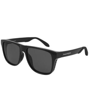 McQueen Sunglasses Square Full Rim, Shiny Frame And Lens Am0292Sa001 Default Title - Black