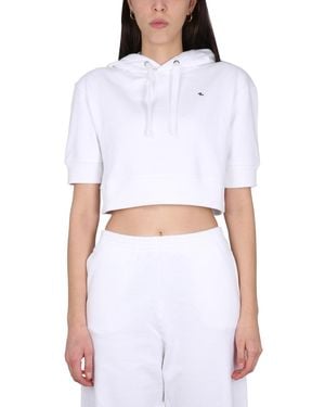 Raf Simons Embroidered Logo Hoodie With Drawstring - White