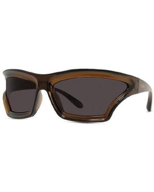 Loewe Sunglasses Rectangle Full Rim, Shiny Frame And Smoke Lens Lw40143U01A - Brown