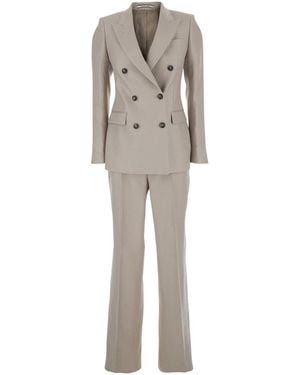 Tagliatore Suit Parigi Linen Trouser Suits - Gray
