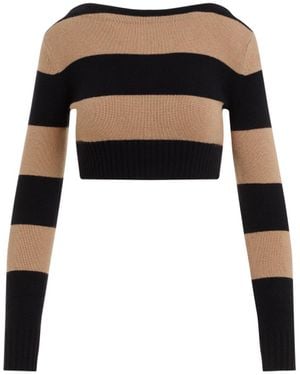 Max Mara Striped Knitted Sweater - Black