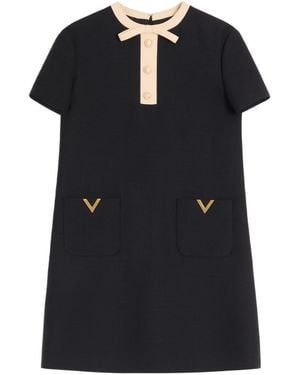 Valentino Wool And Silk Blend Dress - Black
