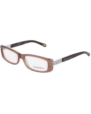 Tiffany & Co. Eyeglasses Rectangle Full Rim, -Havana Frame And Clear Demo Lens Tf2021-B8069 Sunglasses - Brown