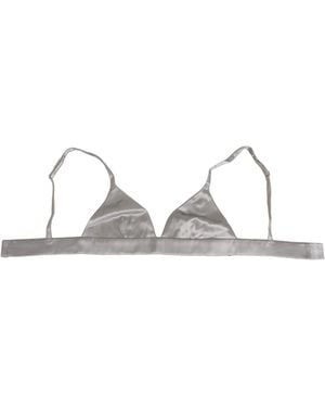 Dolce & Gabbana Silk Satin Triangle Soft Cup Bra Underwear Elastane Clothing - Metallic