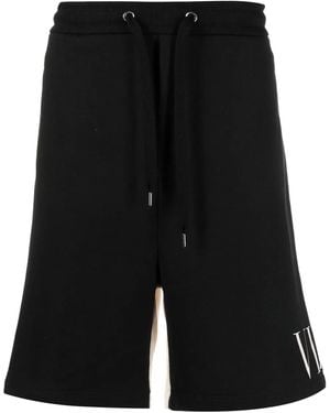 Valentino Vltn Two-Tone Track Shorts - Black