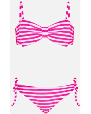 MC2 Saint Barth Girl Terry Striped Bralette Bikini - Pink