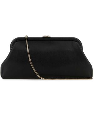 【関税&送料込】Jimmy Choo Black Leather Skylar Clutch Jimmy Choo Leather Skylar Clutch in Black | Lyst