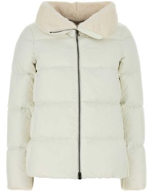 Herno Ivory Polyester Down Jacket - Multicolour