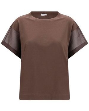 Brunello Cucinelli Cotton T-Shirt - Brown