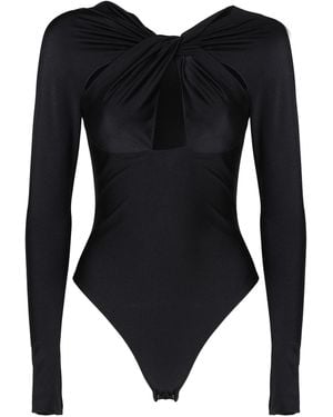 Coperni Bodysuit With Braided Cut-Out - Black