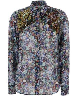 Dries Van Noten Shirt Chowy Viscose Blouses - Gray