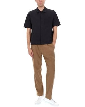 Herno Trousers Tailored Linen Cotton - Black