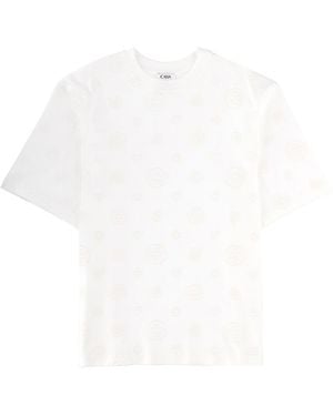 CASABLANCA T-Shirt With Monogram Details Organic Cotton T-Shirts - White