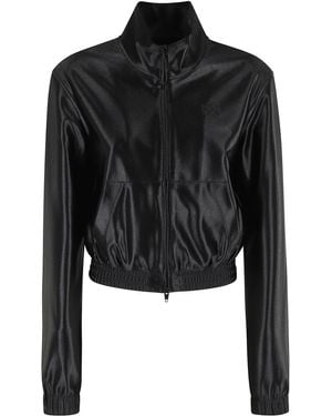T By Alexander Wang Shrunken Zip Up Jacket - Black