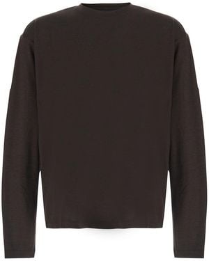 Tonywack Long Sleeve V-Neck Top Wool - Black
