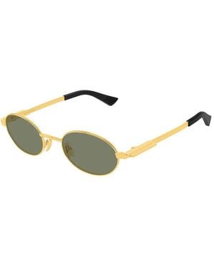 Bottega Veneta Sunglasses Oval Full Rim, Frame And Lens Bv1470S004 - Metallic